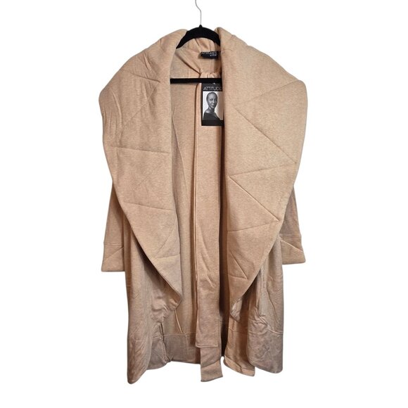 Attitudes by Renee Cardigan Womens Medium Large French Terry Belted Wrap - Picture 2 of 16